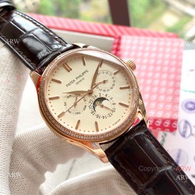 Swiss Clone Patek Philippe Geneve Complications Watch 40mm Rose Gold Case